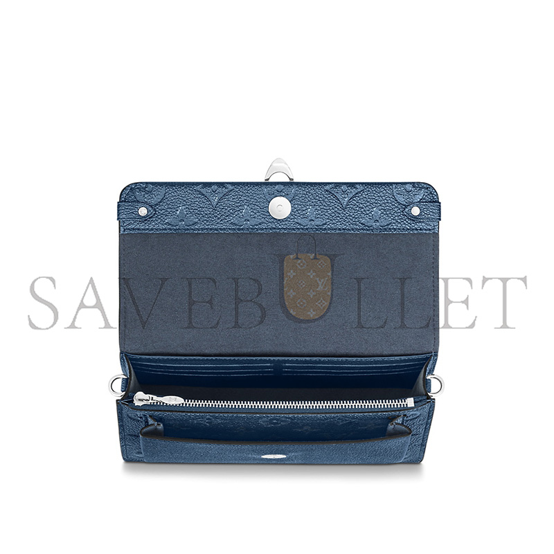LOUIS VUITTON MASTER PLATINE MONOGRAM EMPREINTE VAVIN CHAIN WALLET SILVER HARDWARE M59077 (19*12*4cm)